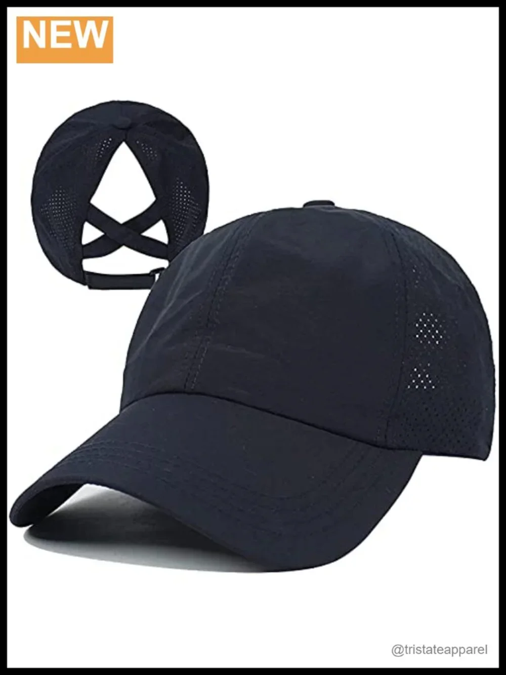 Women's Criss Cross Ponytail Baseball Cap Quick Drying Mesh Trucker Hat for